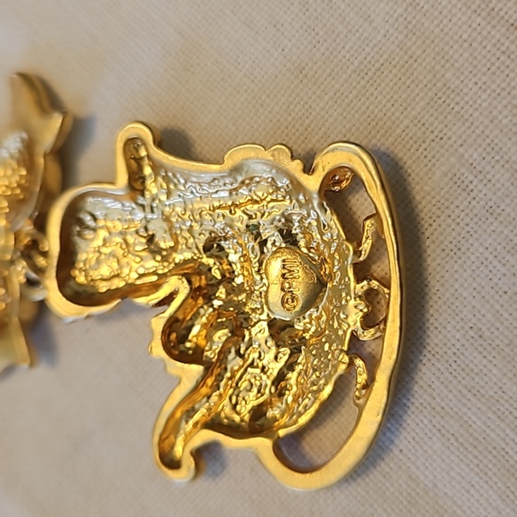 Vintage PMI Precious Moments Signed Gold Tone "Sleigh Ride" - Picture 5 of 5